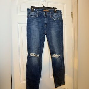 Joe’s Jeans Icon Ankle Mid Rise Skinny Medium Wash Sz 31 Distressed